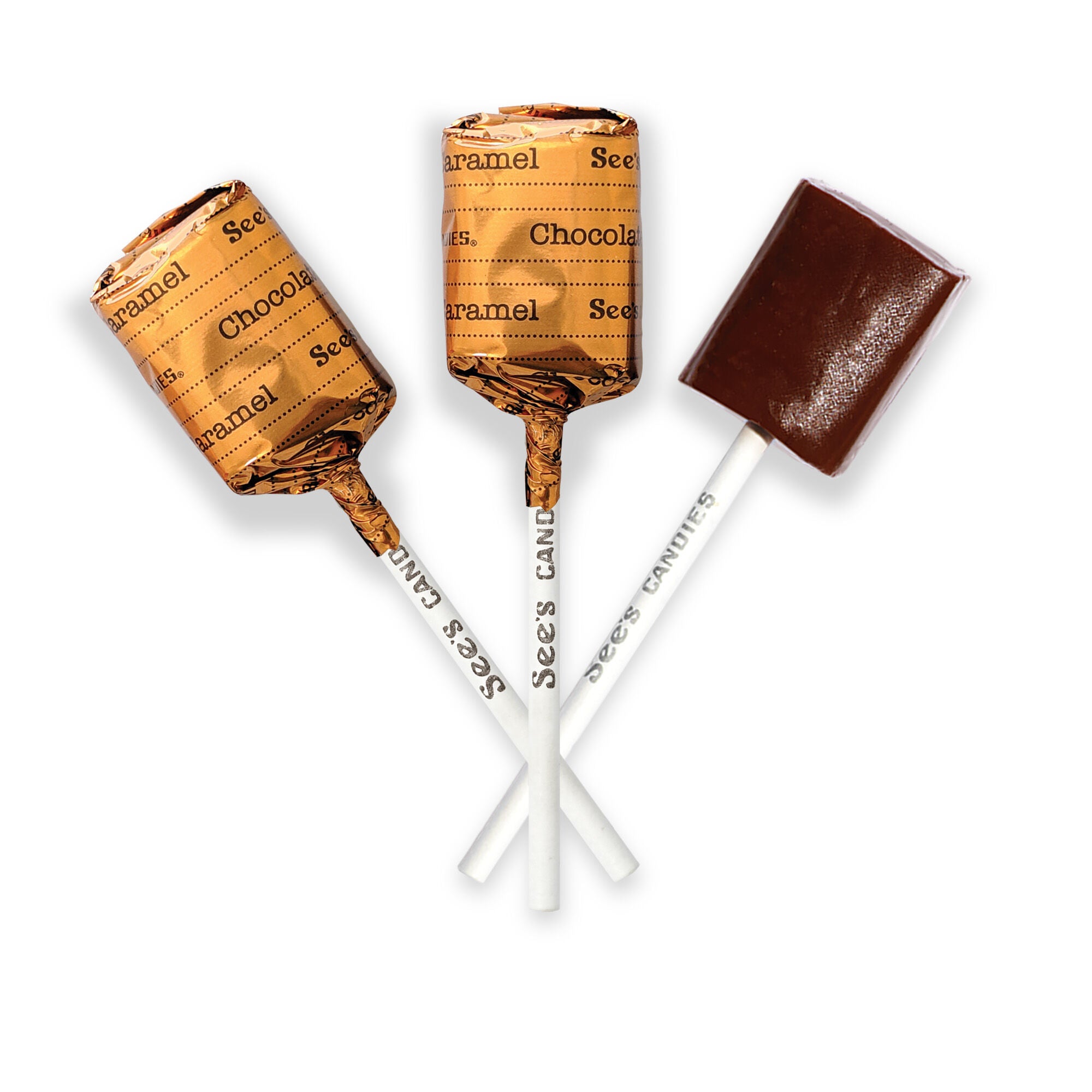 Chocolate Caramel Lollypops