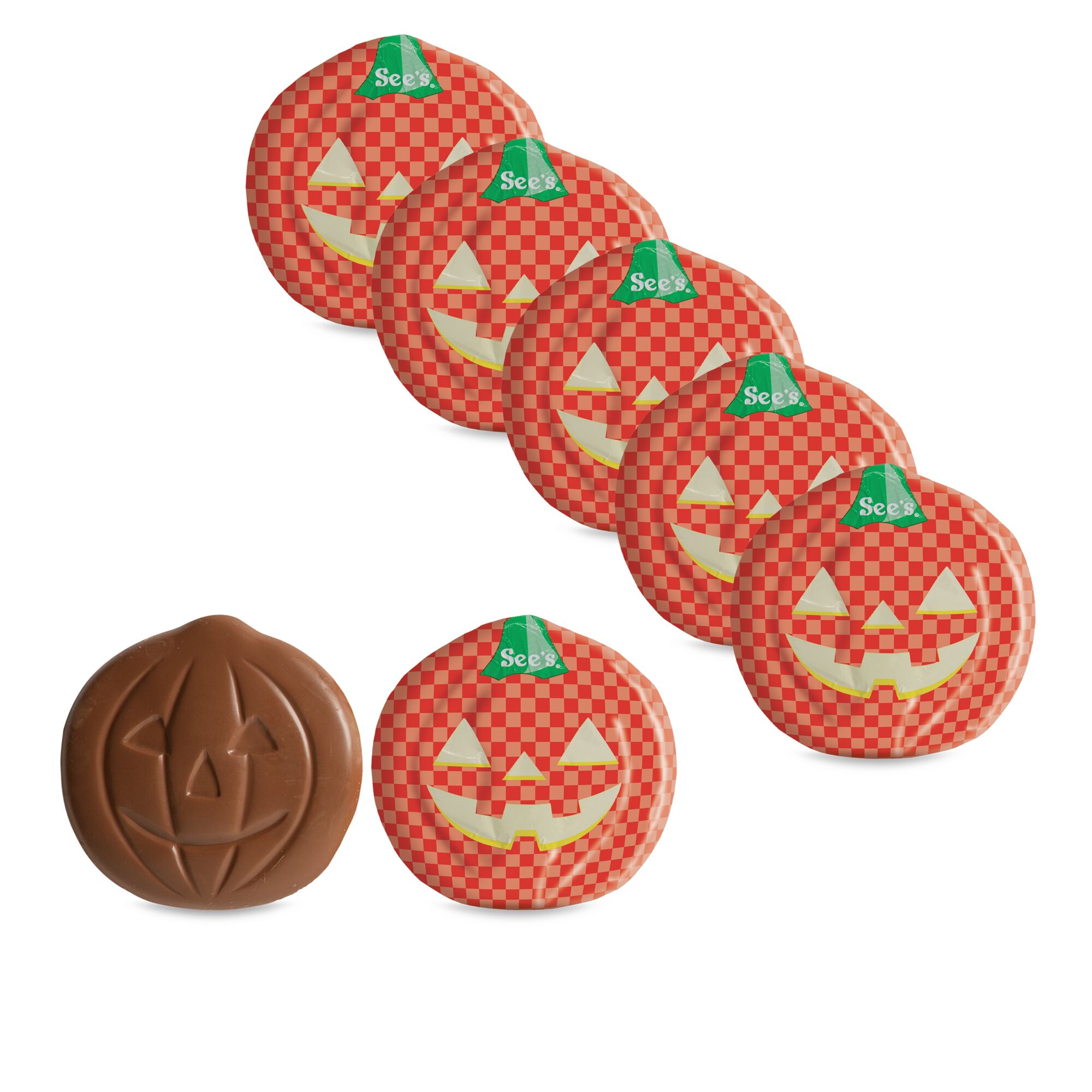 Milk Chocolate Jack-O'-Lanterns (Pack of 6)